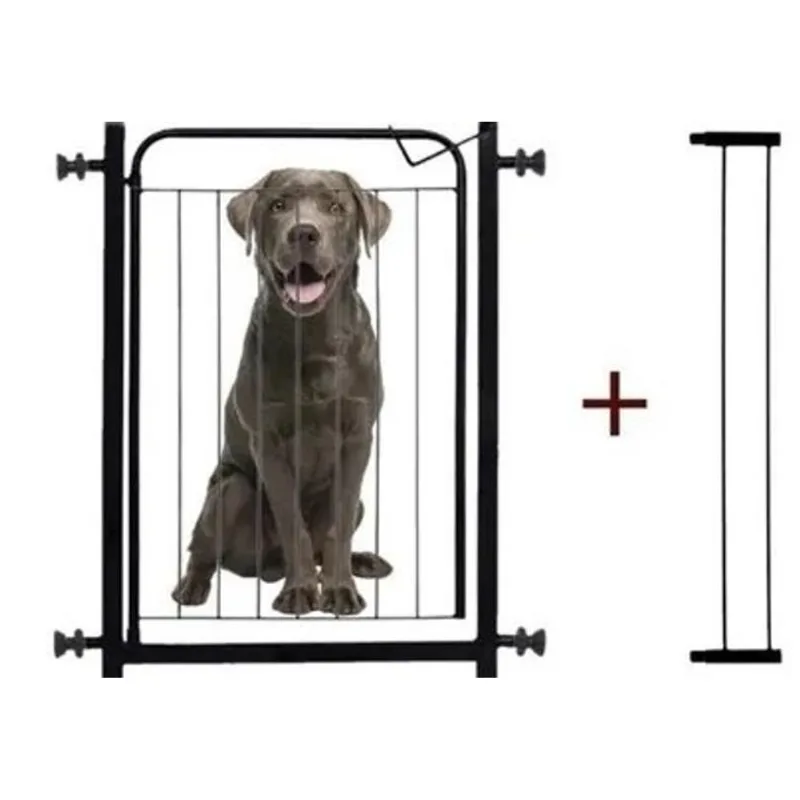 Grade Portão De Proteção Para Pet Com Extensor 7892cm Preto.