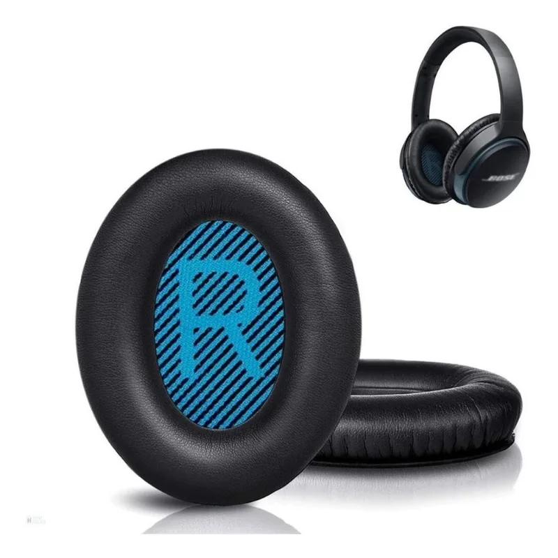 Espumas Compatível Com Bose Qc25 Qc35 Qc15 Almofadas - Preto