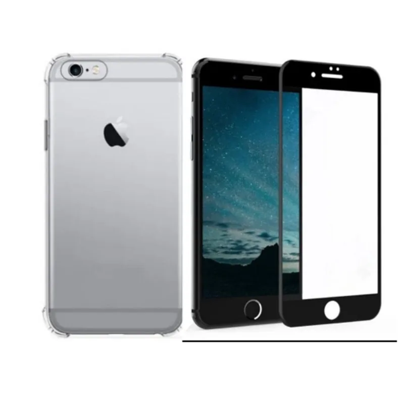 Pelicula De Vidro 3d Íphone 6 S Plus Pret + Capa Antiimpacto
