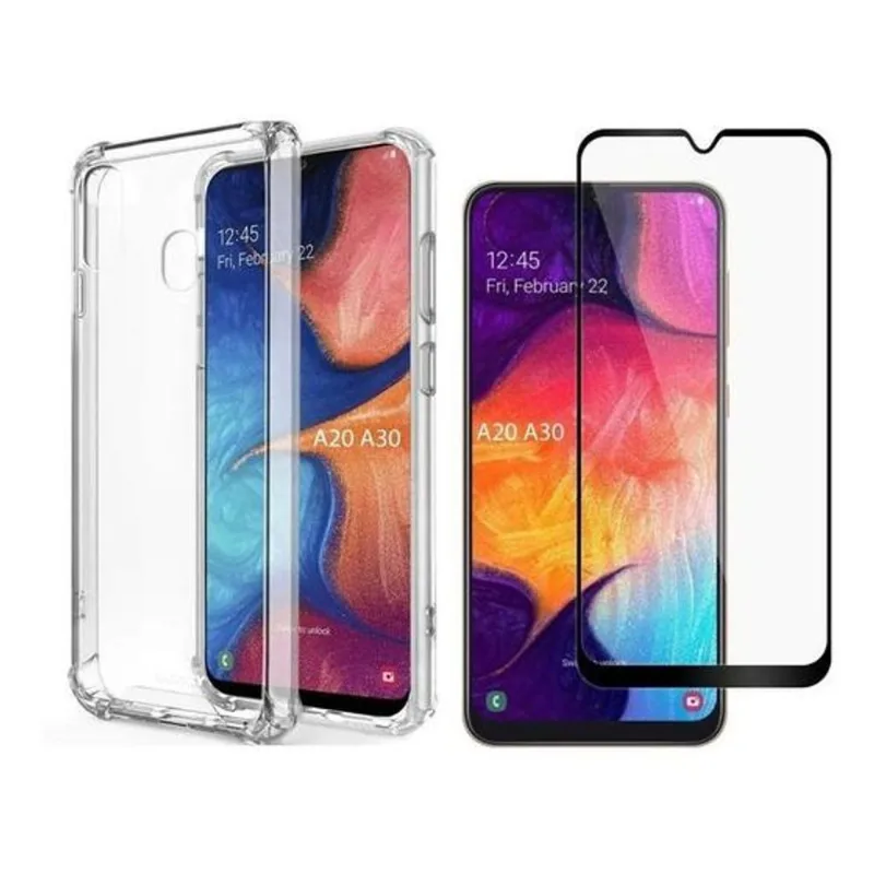 Capa Anti Impacto Samsung A20 + Pelicula Vidro Temperado 3d