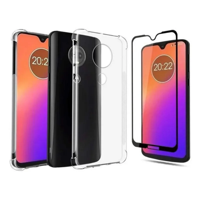 Película De Vidro 3d Motorola G7 Plus + Capa Antiimpacto Top