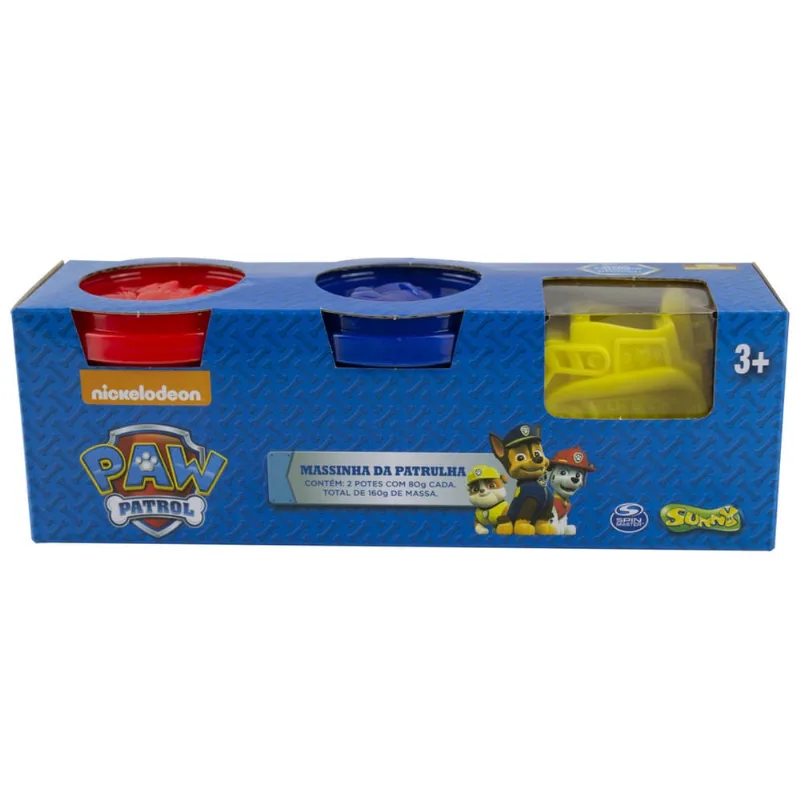 Ki-Massa Patrulha Canina 2 Potes - Vermelho, Azul E Amarelo