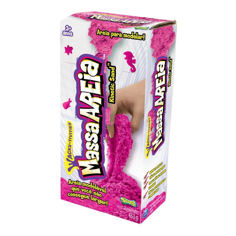 Massa areia colorida - kinetic sand - pink - sunny