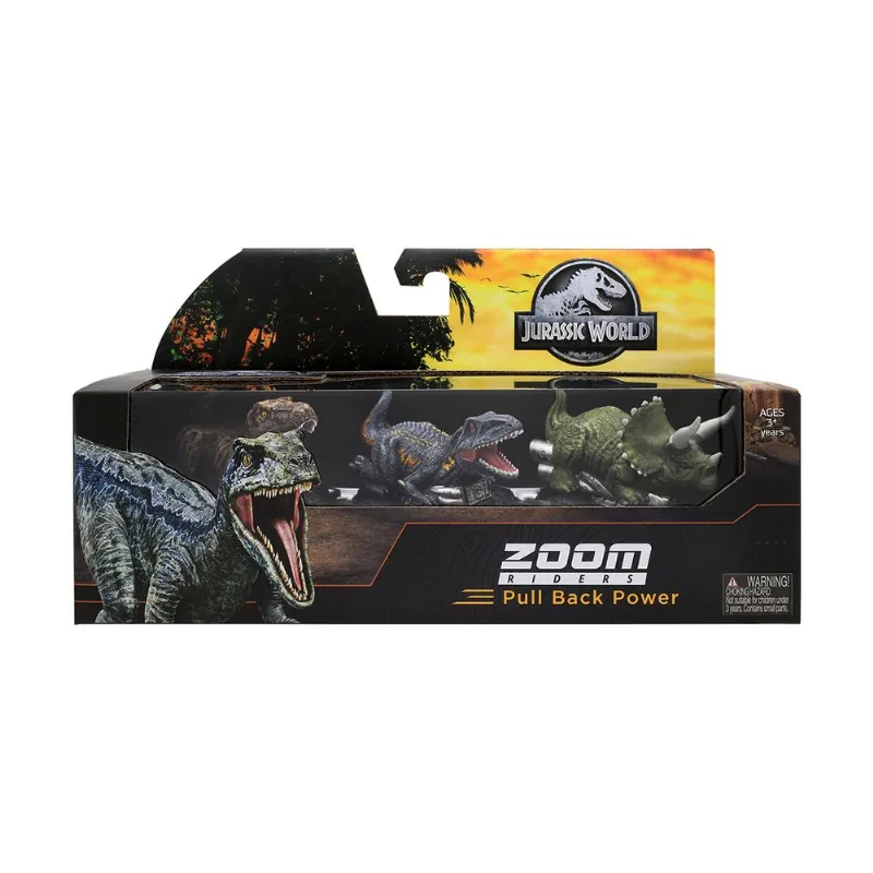 Jurassic World Carrinhos 7Cm T.Rex, Indoraptor E Triceratops