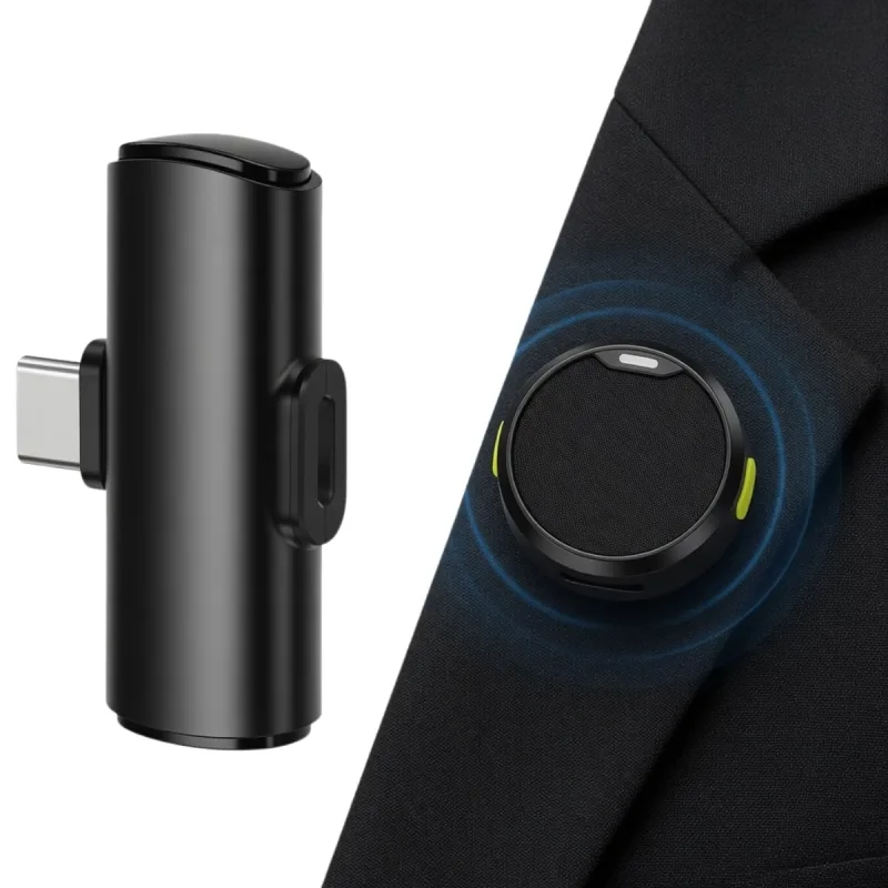 Microfone Sem Fio USB-C Portátil com 2 Microfones - MDM - Instrumentos Musicais