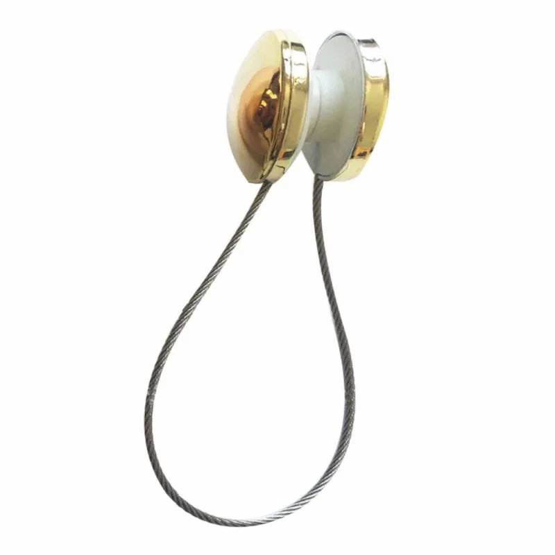 Par Presilhas Corda Amarrar Cortina Com Imã Dourado