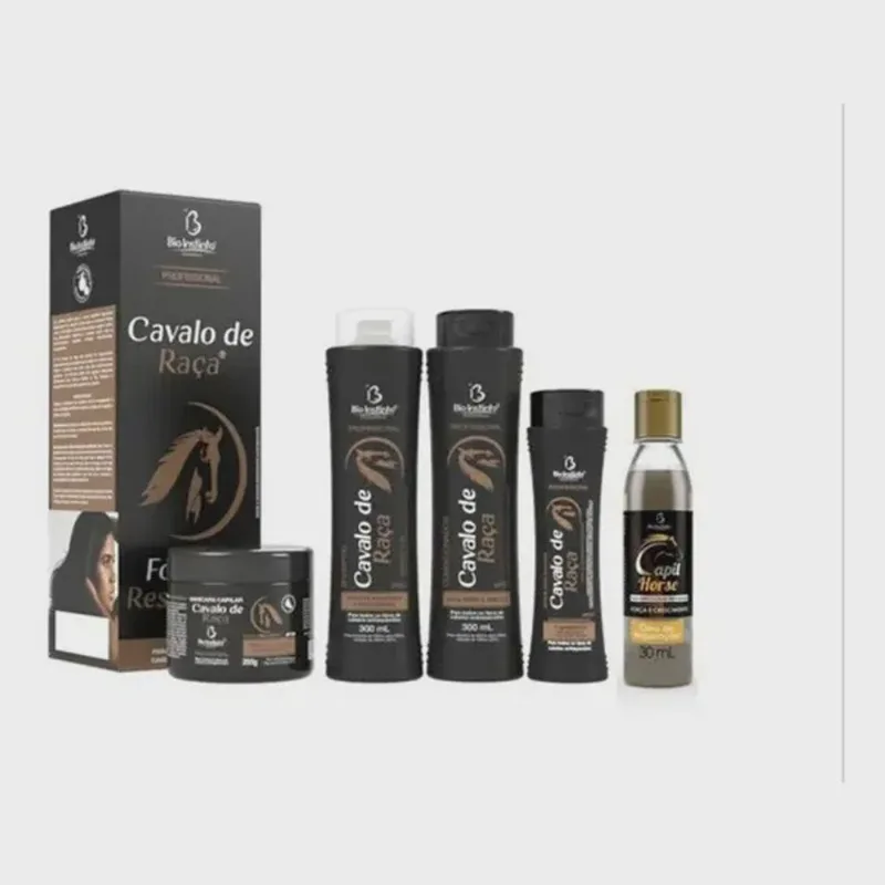Kit Crescimento Dos Cabelos Cavalo De Raça + Óleo Reparador