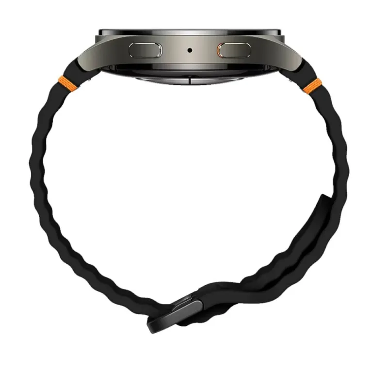 Pulseira Borracha Preta Ondas Para Watch 6 Classic - MDM - Celular E Smartphone