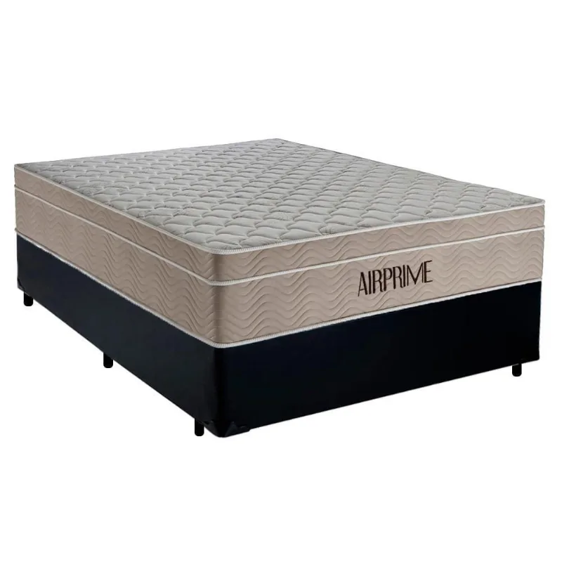 Cama Box Casal 138x188cm Airprime com Colchão Molas Ensacadas Branco Cremil