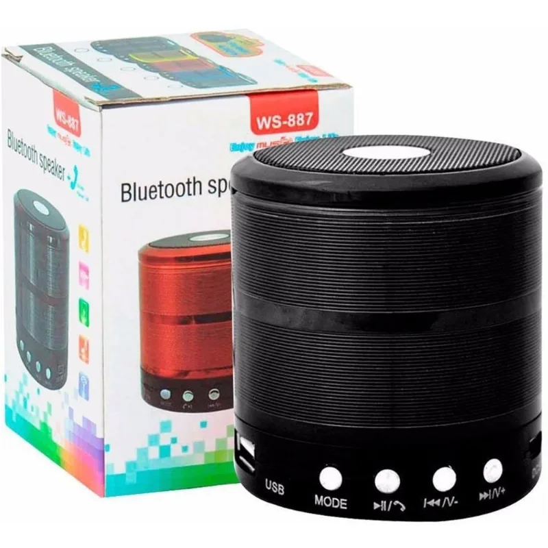 Mini Caixinha De Som Com Bluetooth &amp; Speaker Ws-887