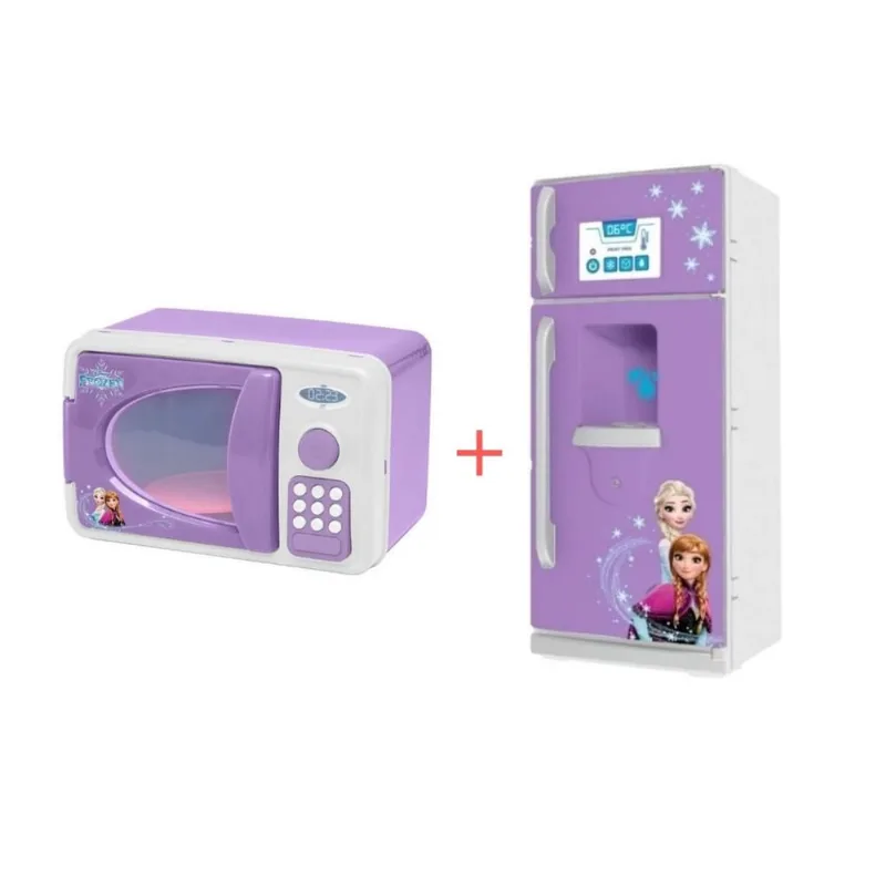 Kit brinquedo infantil geladeira E micro-ondas frozen anjo