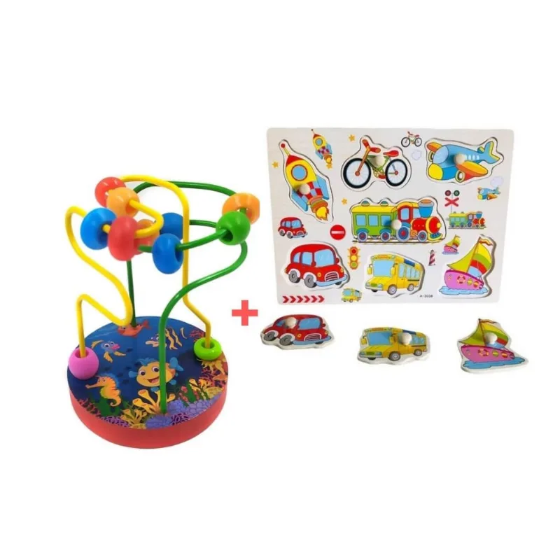 Kit brinquedo educativo quebra cabeça E mini montanha russa
