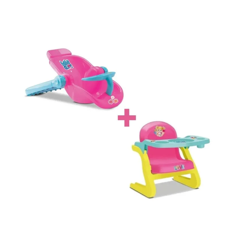 Kit cadeirinha de papinha E baby conforto baby alive