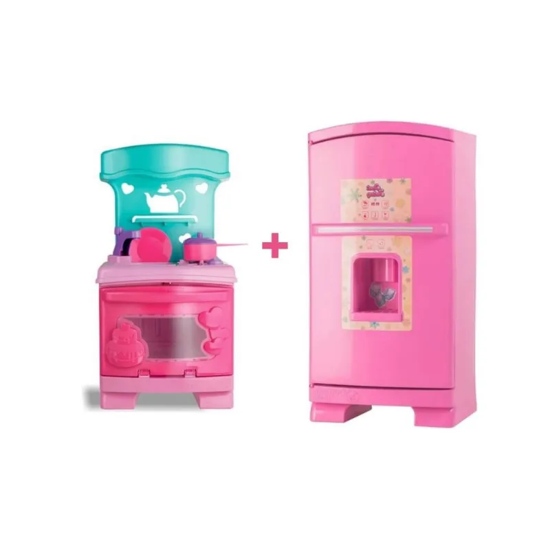 Kit cozinha E geladeira infantil com acessórios cardoso toys