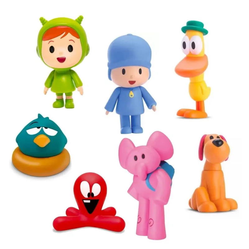 Kit bonecos turma pocoyo com 7 bonecos vinil atoxico cardoso