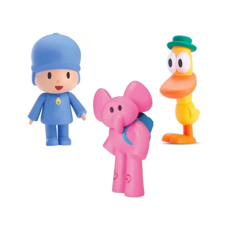 Kit 3 bonecos da turma pocoyo em vinil atoxico cardoso toys