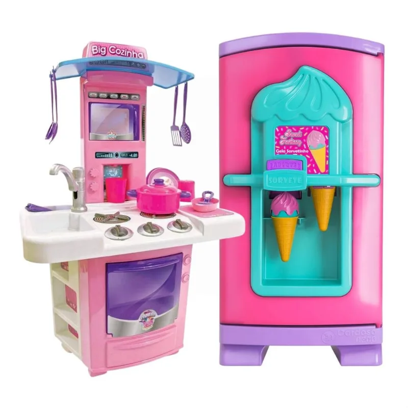Kit Geladeira Sorvertinho Com Cozinha Big Star AcessÓrios