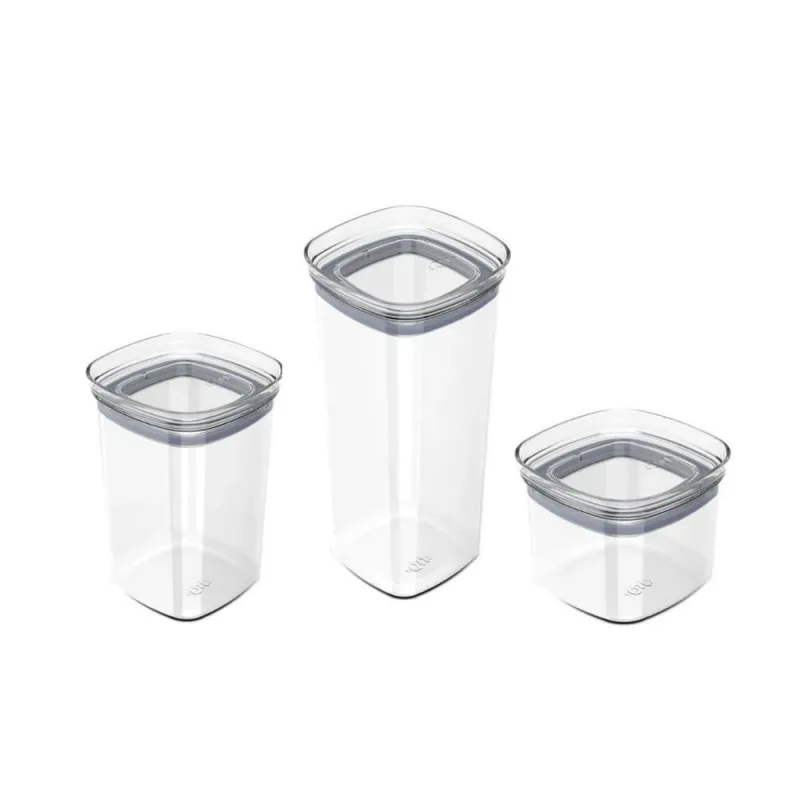 Kit de potes organizadores três tamanhos com tampa block ou - Não Disponível - Utilidades Domesticas