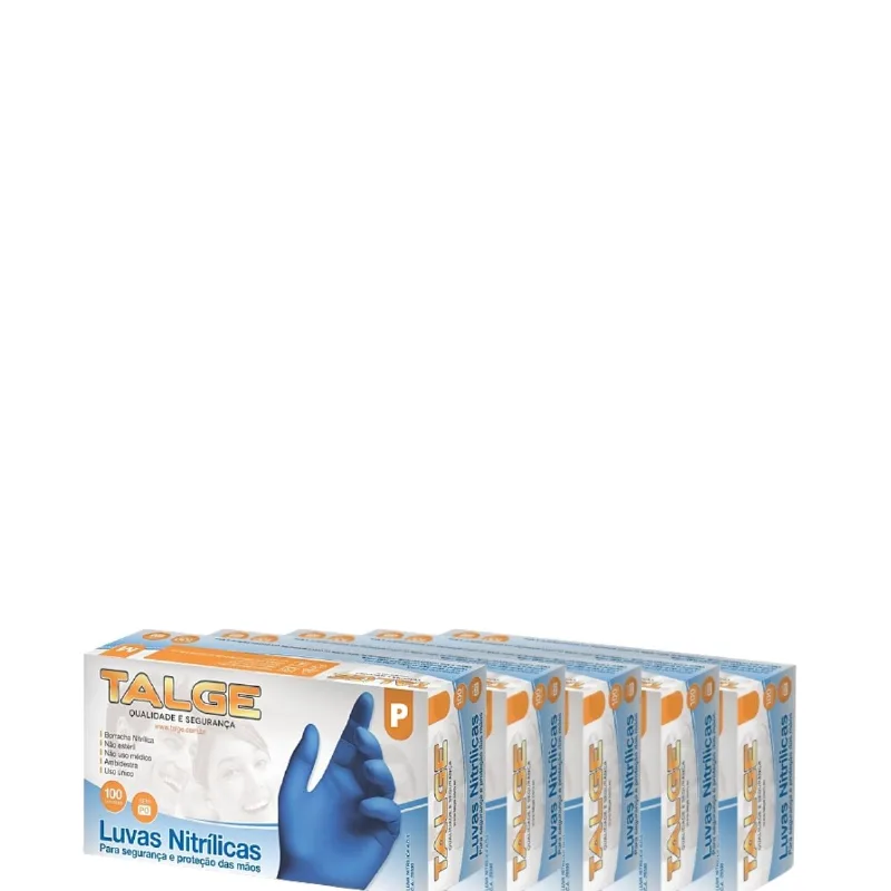 Luva Procedimento De Nitrilo Azul Talge C/5x100un - P