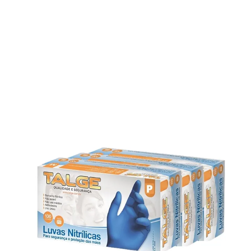 Luva Procedimento De Nitrilo Azul Talge C/3x100un - P