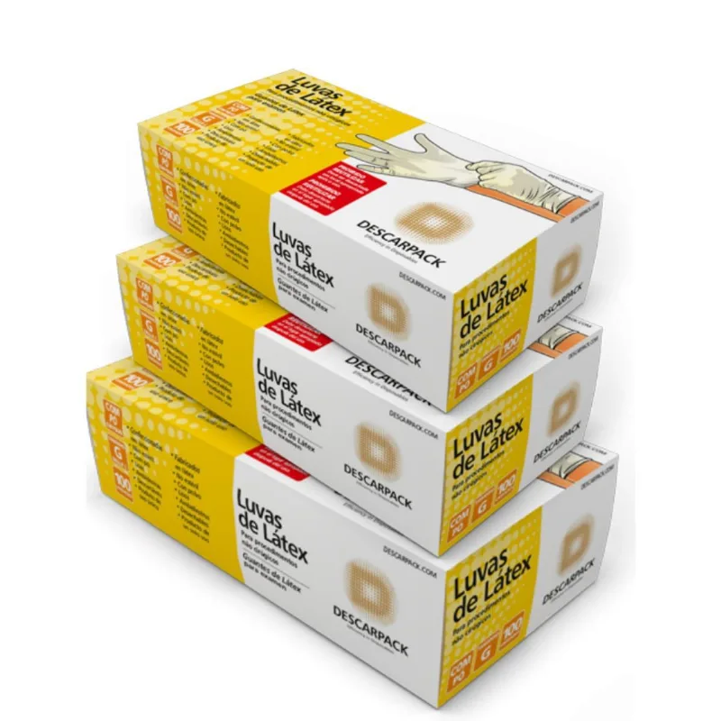 Luva Procedimento De Latex Descarpack Com 3x100 Un - G