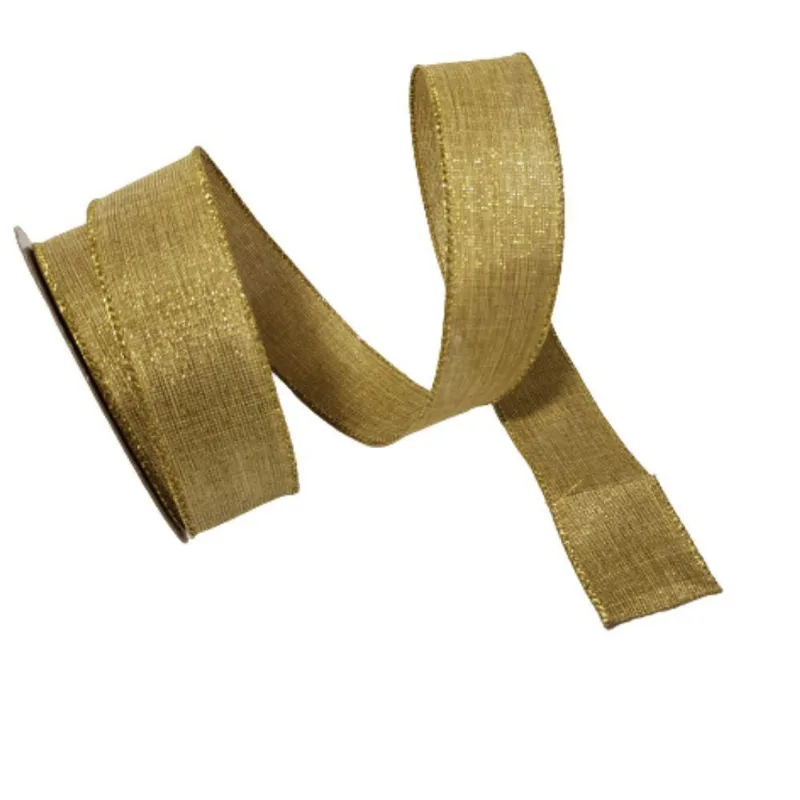 Fita Natal Aramada Dourada 4cm X 9.14m Comp 9.14m