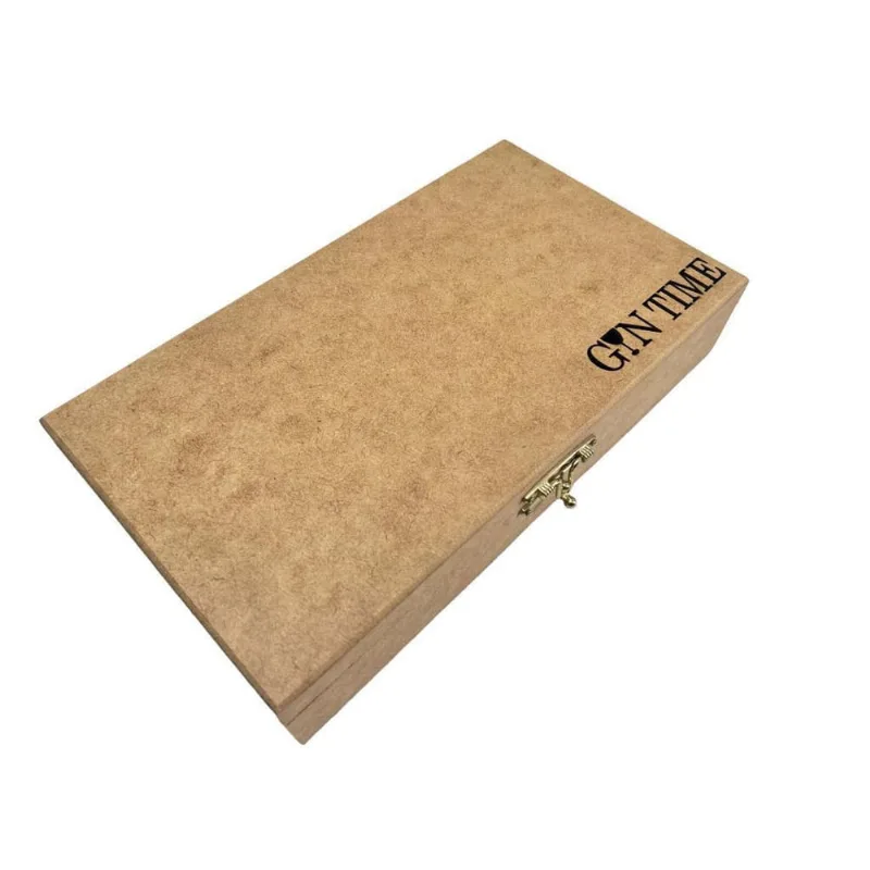 Caixa Gin Time Para Especiarias De Gin Com Encaixe Para Os Produtos Em Mdf Cru Kit Box Gin Tonica Especiarias
