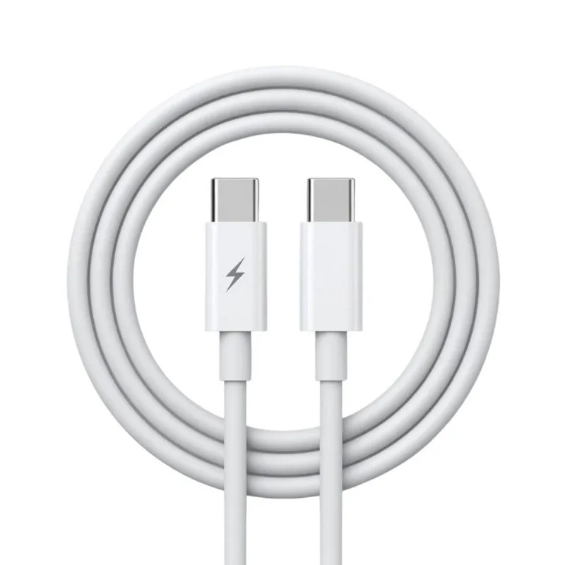 Cabo USB C para USB C 240W Transferencia 480 Mbps Silicone Branco 1 Metro MDM