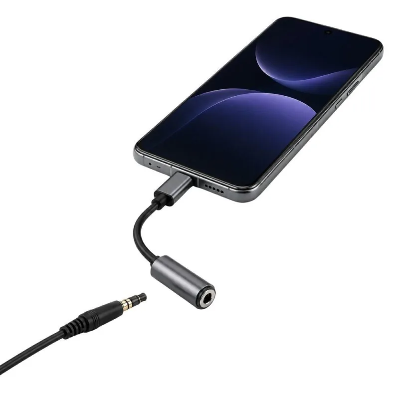 Adaptador Usb C para P2 3,5mm MDM para Áudio em Fones Microfones e Cabos Auxiliares Preto 1 Unidade - MDM - Informática