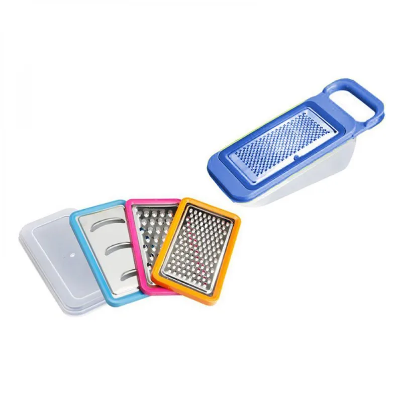 Ralador Fatiador Triturador 4 Lâminas Inox Recipiente