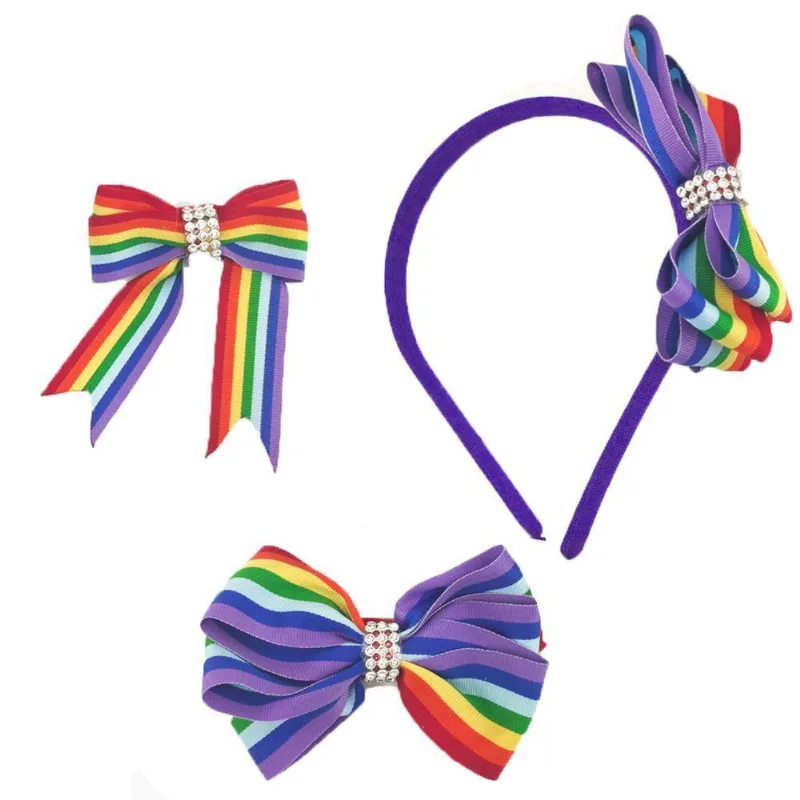 Kit 3 Unidades Arco Iris Lgbtqia + Arco Tiara Laço Enfeite