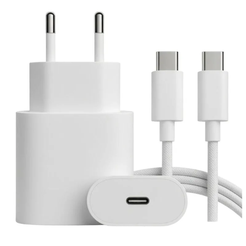 Adaptador de Parede Usb-C MDM Power Delivery Rápido Branco com Cabos Tipo C e Lightning