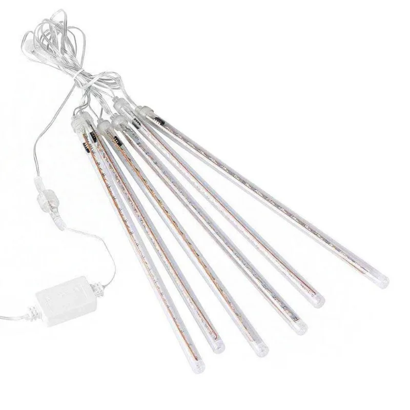 Cascata Chuva De Neve Natal 108 Leds 8 Tubos Enfeite Natalino Pisca Pisca Queda Gelo Iluminaçao