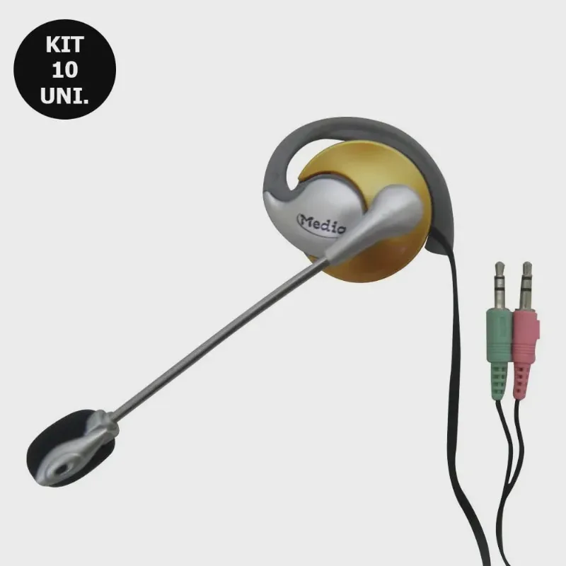 Kit 10 Uni. Fone de ouvido com microfone P2 Home Office Computador Notebook Jogos Wathsapp Headset