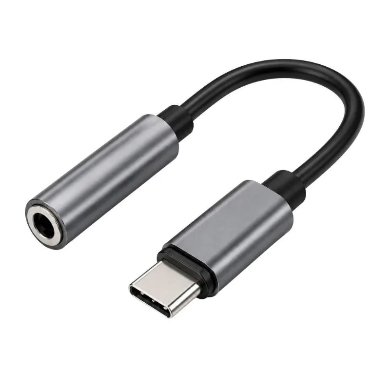 Conversor Tipo C Para P2 3,5mm Mdm Para Fone E Caixa De Som Áudio Preto