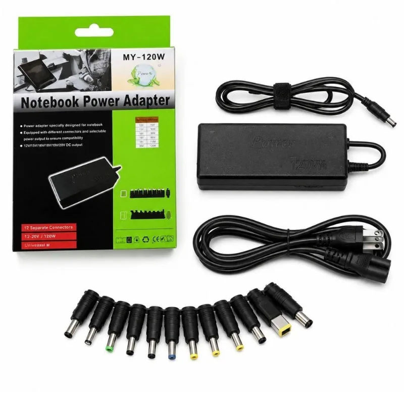 Fonte para Notebook 12V a 24V 120W Bivolt Ajustável com Kit de Plugs MDM