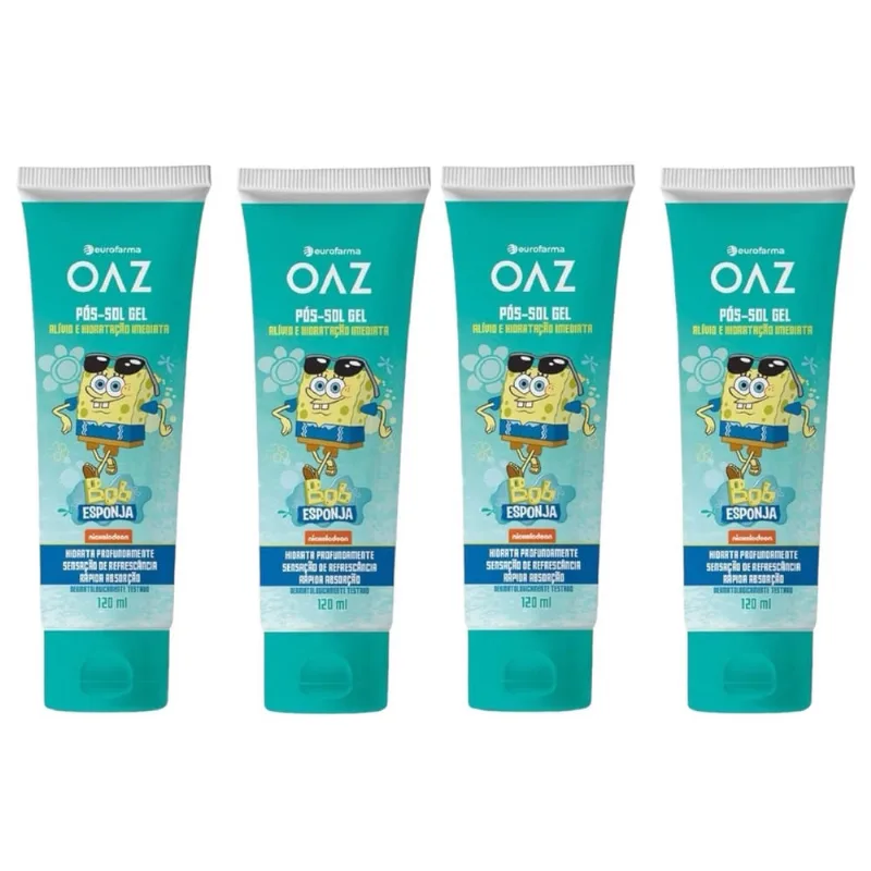 Kit 4 Un Gel Pós Sol Oaz Bob Esponja 120Ml