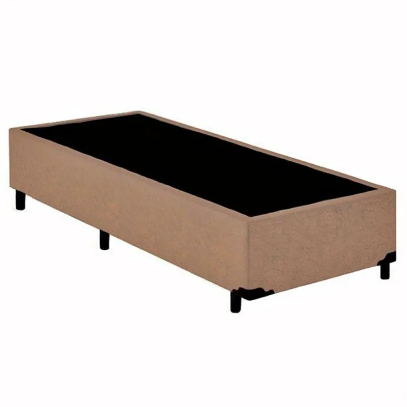Cama Box Solteiro Suede Mega Cama Bege 88x188x42cm - OUTRAS