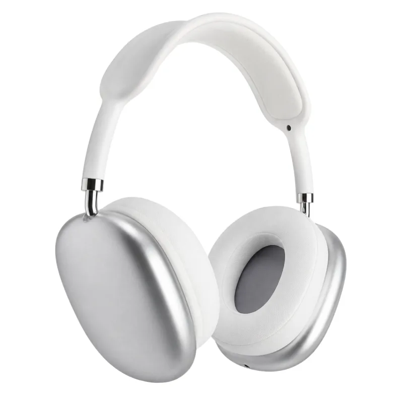 Headset sem fio prata para lazer com entrada auxiliar - MDM - áudio
