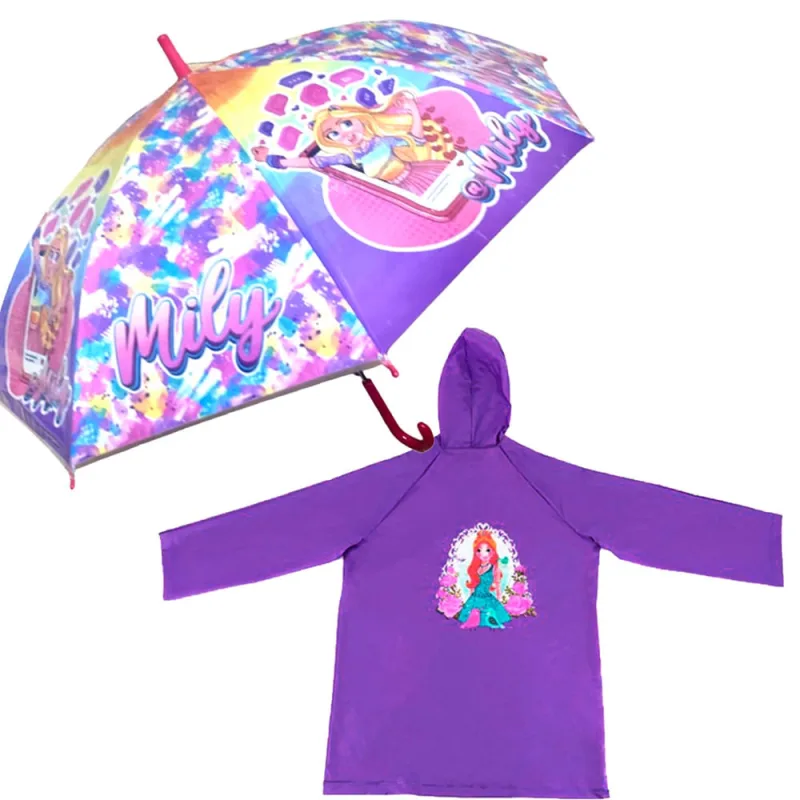 Sombrinha guarda chuva infantil Fashion Meninas kit Capa de Chuva G ou P - Não Disponível - Malas, Mochilas E Acessórios