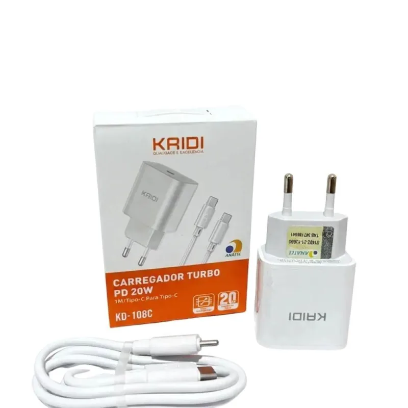 Carregador Lightning MDM para Dispositivos Usb C e Usb 20W Branco com Cabo Incluso - MDM