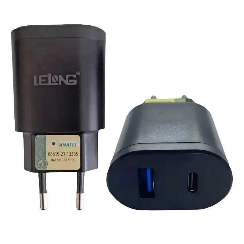 Carregador Usb para Celular MDM Compatível Tipo C e Tipo a com Proteção Inteligente Preto - MDM - Celular E Smartphone