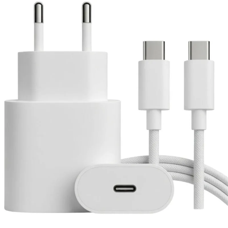 Adaptador de Parede Usb-c MDM Power Delivery com Cabos Tipo C e Lightning Branco