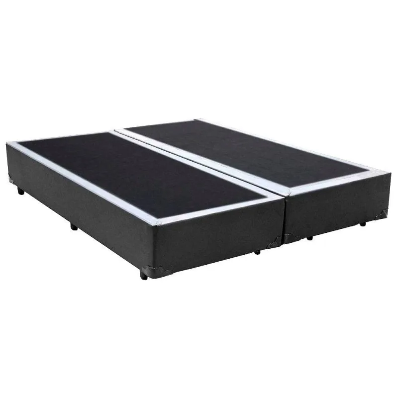 Cama Box Queen Bipartido Sintético Mega Cama Cinza 158x198x42cm - OUTRAS - Colchões