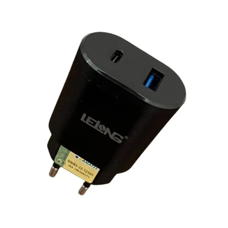 Carregador Usb para Celular MDM Compatível Tipo C e Tipo a com Acabamento Preto - MDM - Celular E Smartphone