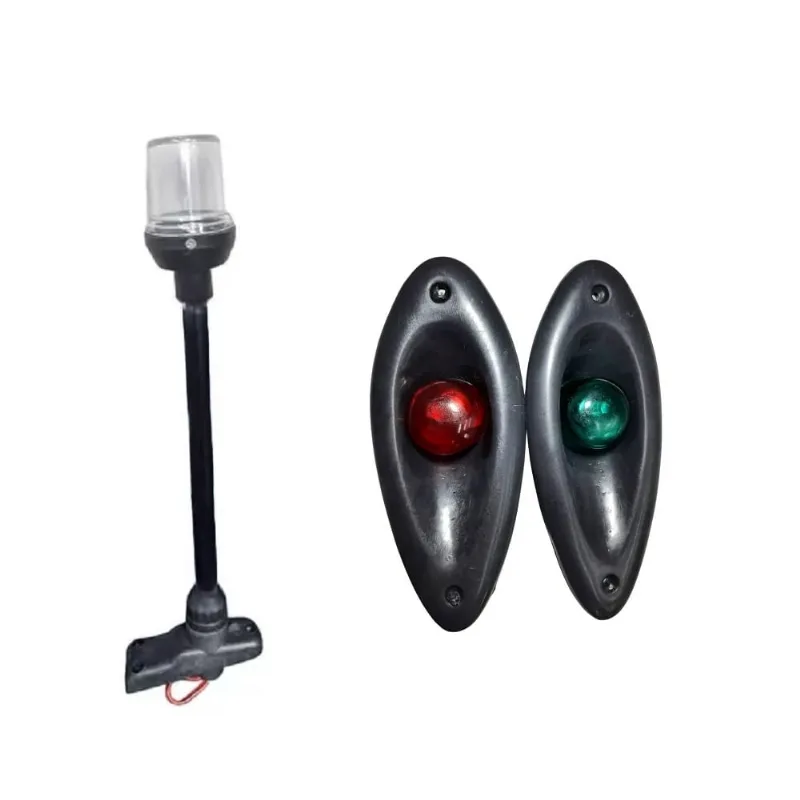 Kit Luz de Navegação Olho de Tubarão Preto + Mastro Retrátil Preto Alcançado Fundeio Led