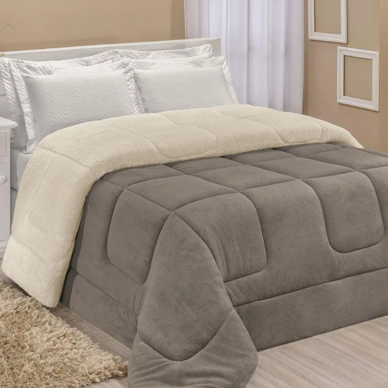Coberdrom Robust King Manta Sherpa 1 Peça Cinza