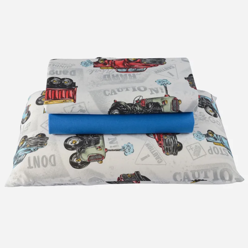 Jogo Cama Lençol Diverkids Solteiro Infantil Malha Soft 100% Algodão 3 Peças - Carros Azul - Casa Scarpa - Cama, Mesa E Banho