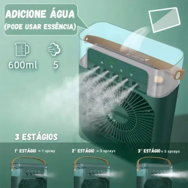 Ventilador Mini Portátil com Umidificador – Conforto e Praticidade - MDM - Eletroportáteis