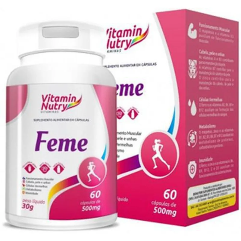 Feme Multivitamínico 500mg 60 Caps Bionutrir Vitaminas